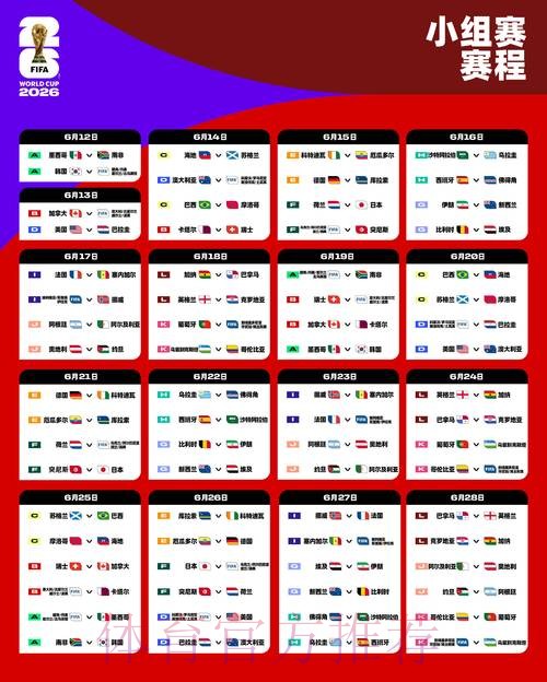 2026世界杯完整赛程高清版比赛时间表实时查看